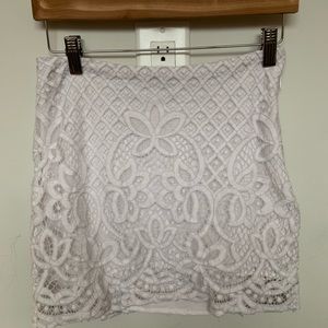 COPY - Free People White Lace Mini Skirt Size 2
